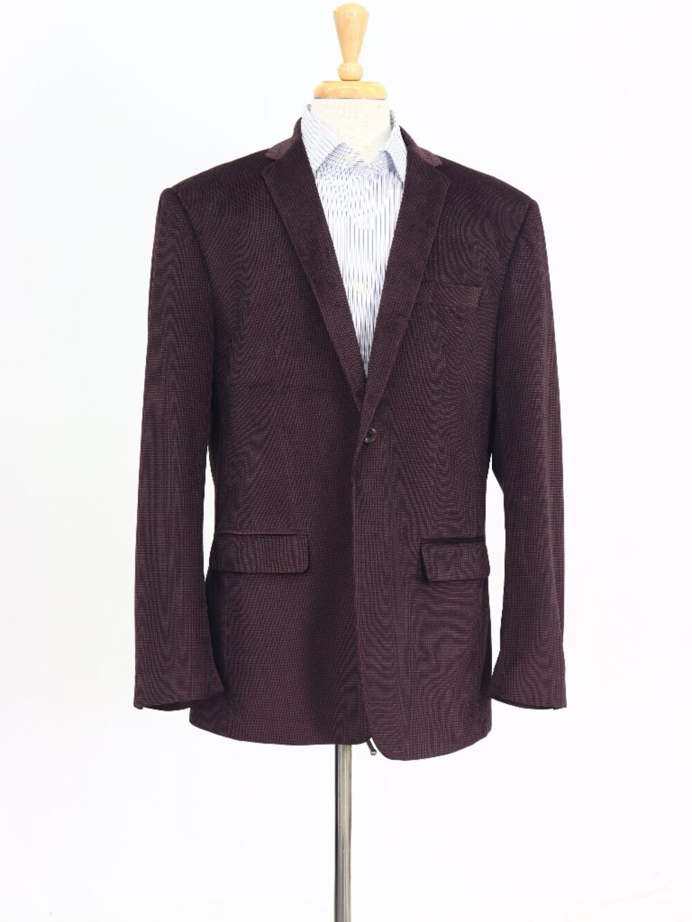 Bachrach 46L Purple Blazer Sport Coat Jacket 2-Button Check W917